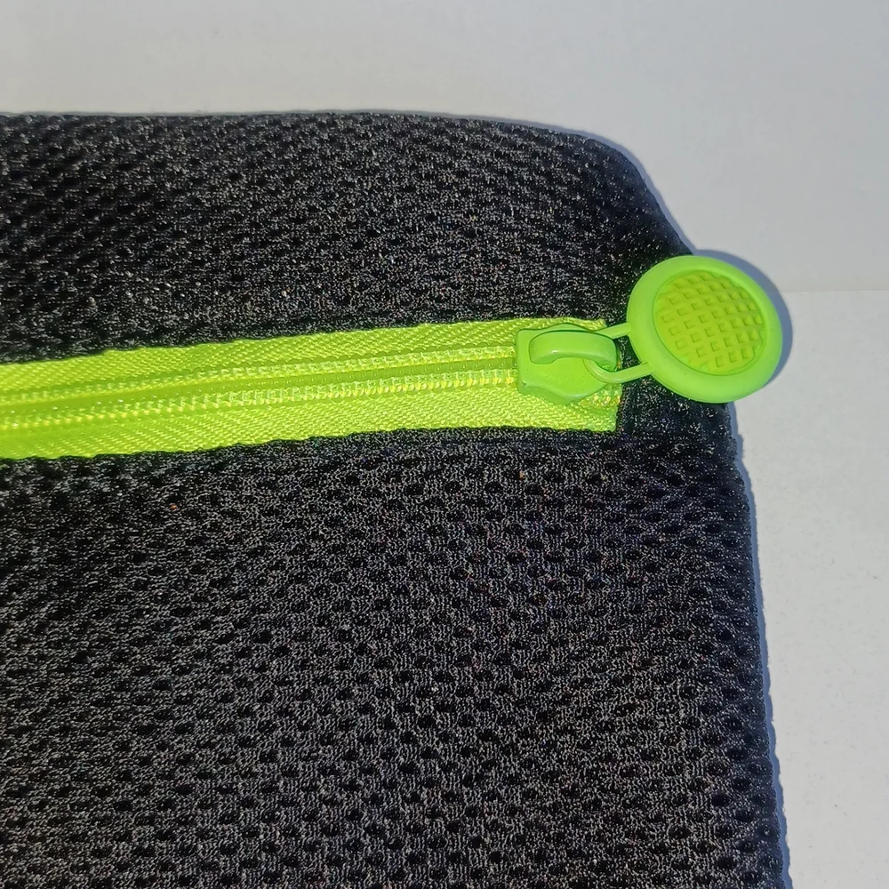 Zipit travel pouch, pencil bag, pencil pouch black with neon green zipper